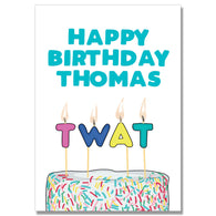 Personalised Twat Cake Card